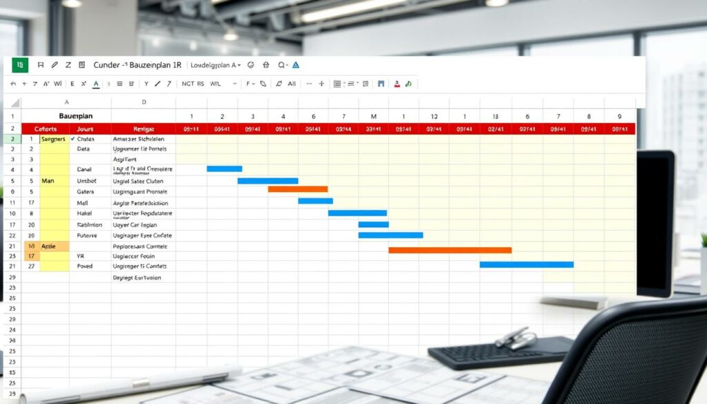 Bauzeitenplan Excel Vorlage