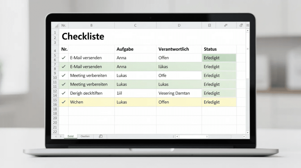 Checkliste 2 Checklisten in Excel