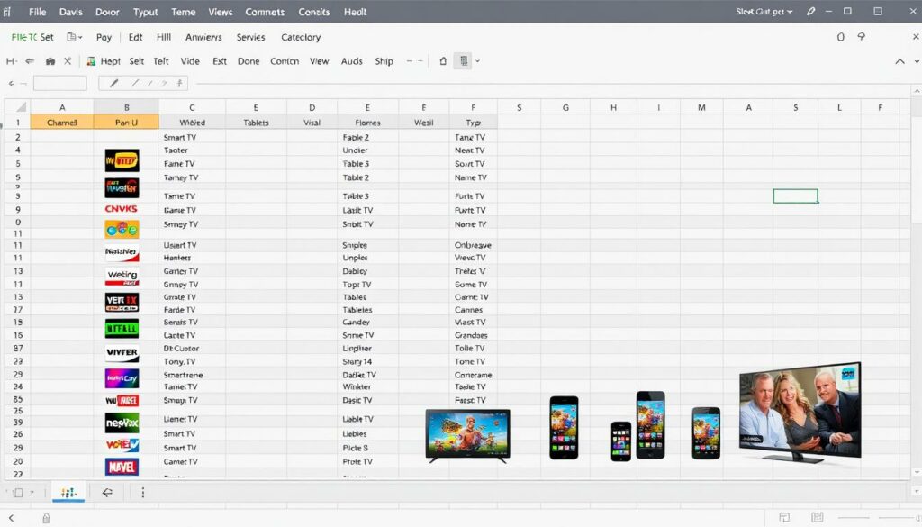 Excel Liste für Smart TV