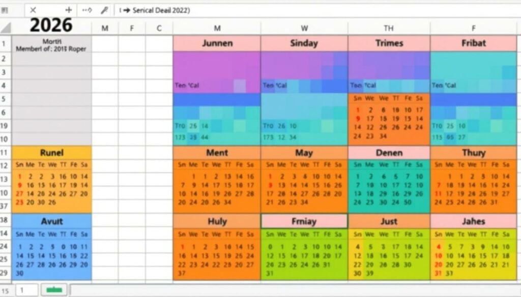 Kalender 2026 Excel Vorlage Kostenlos Downloaden