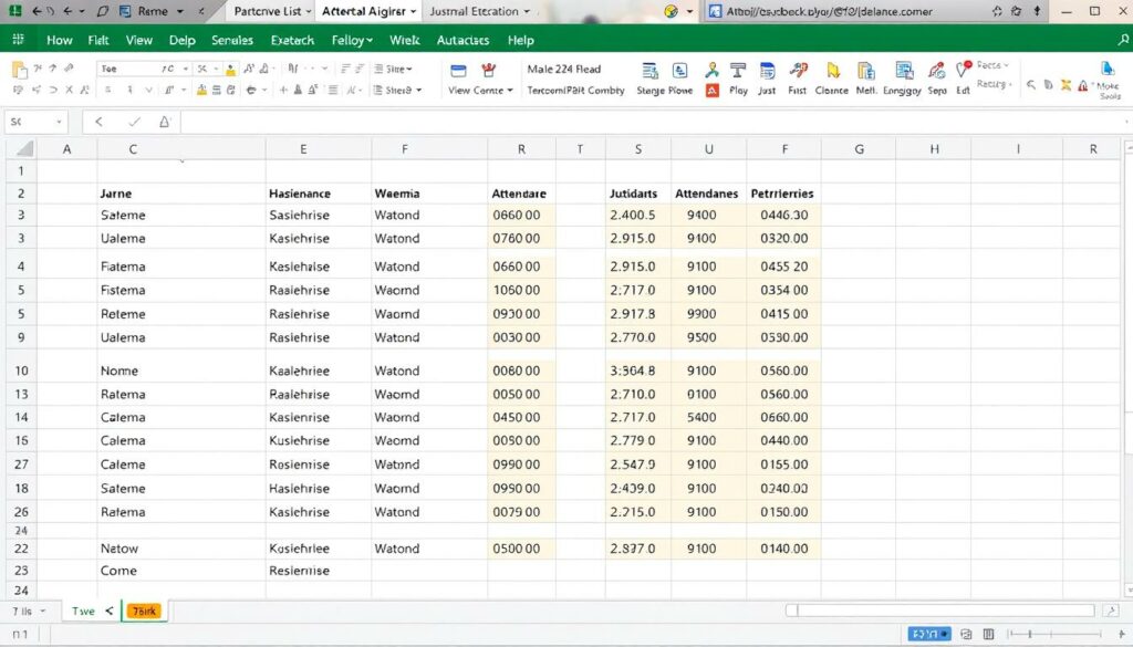 Teilnehmerliste Excel Beispiel