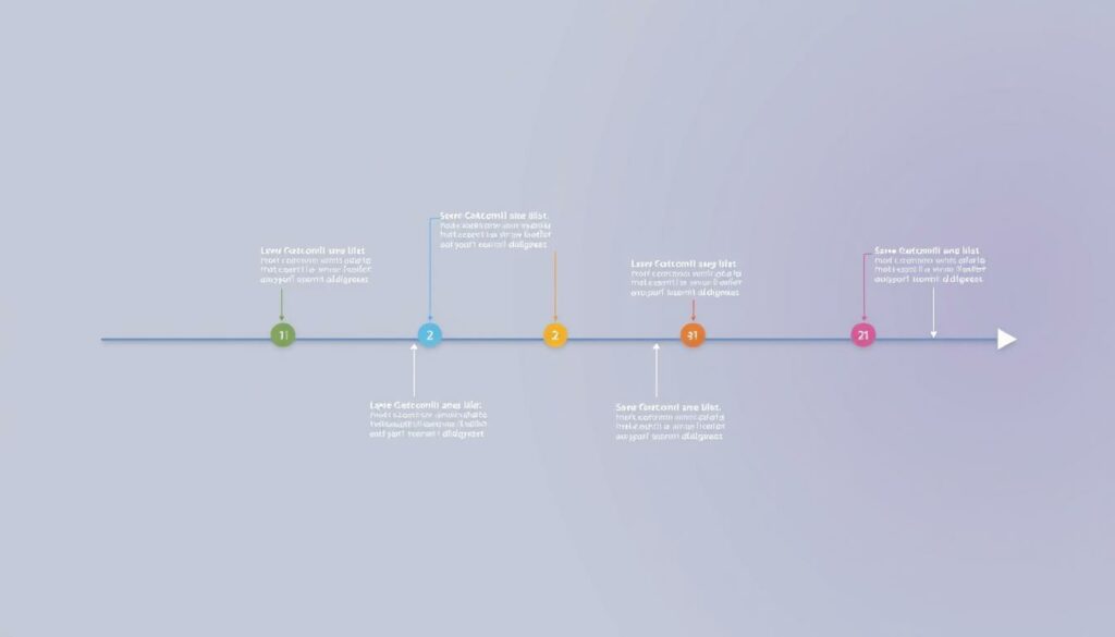 visuelle Gestaltung eines Zeitstrahles