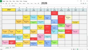 Familienkalender 2026 Excel Vorlage