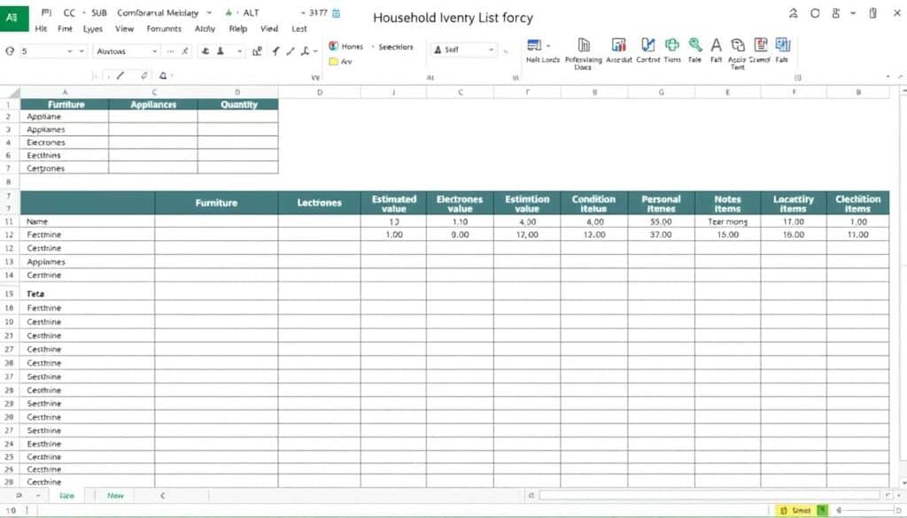 Hausratliste Excel Vorlage