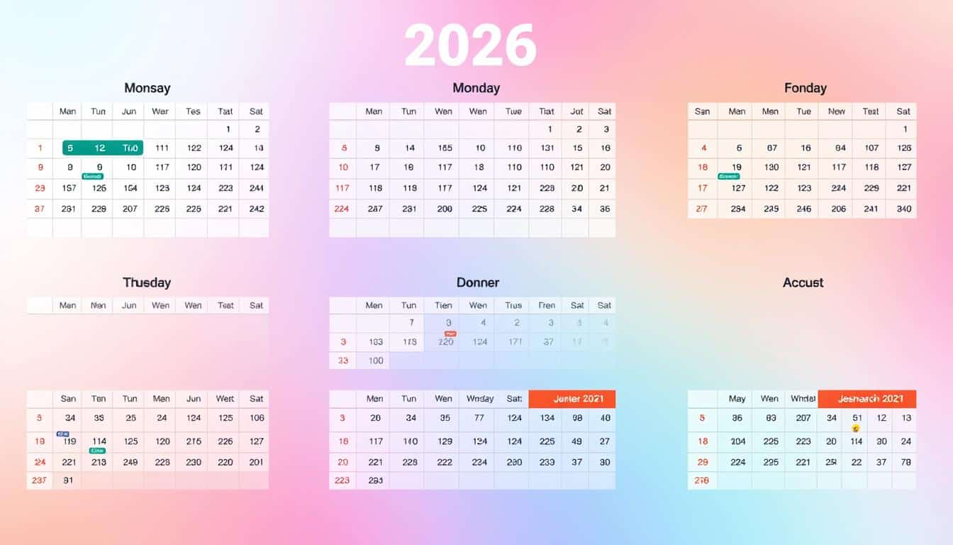 Monatskalender 2026 Excel Vorlage