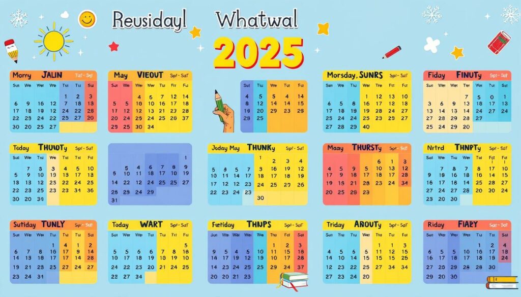 Schulferien Kalender 2025 Excel Vorlage