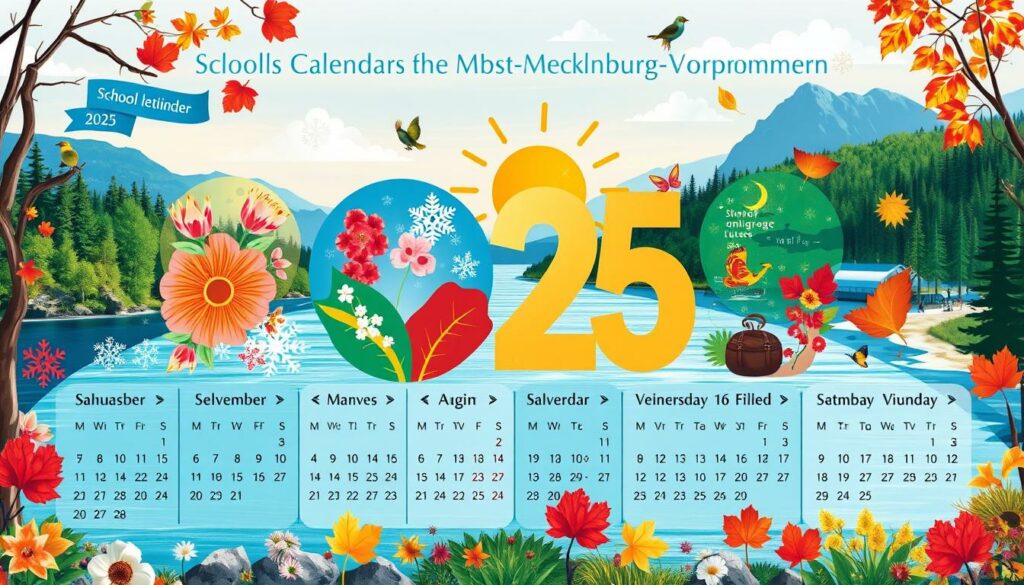 Schulferien Kalender 2025 Mecklenburg-Vorpommern Excel Vorlage