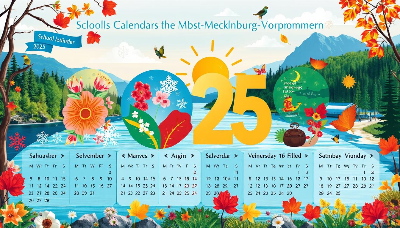 Schulferien Kalender 2025 Mecklenburg-Vorpommern Excel Vorlage