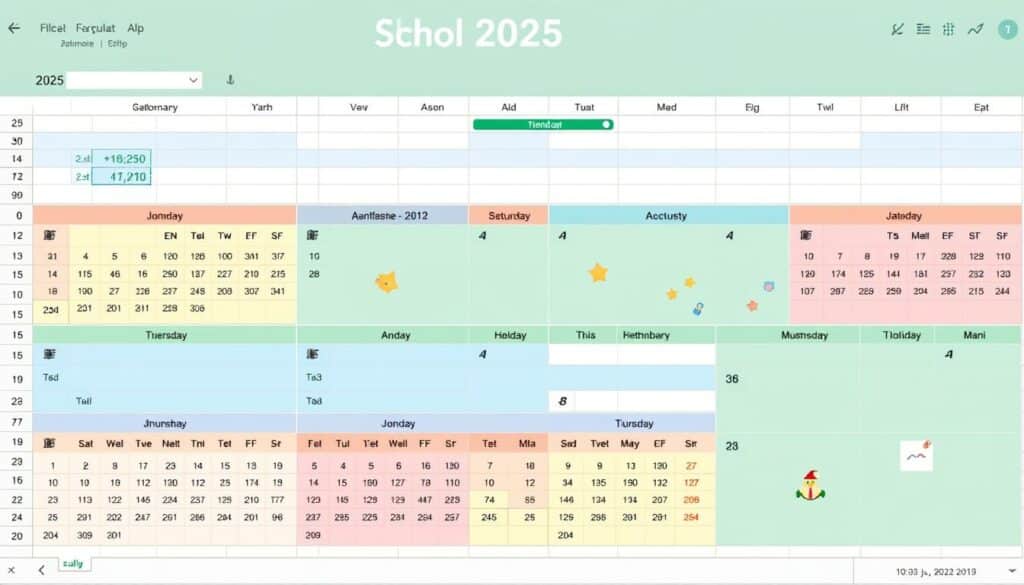 Schulferien Kalender 2025 Niedersachsen Excel Vorlage