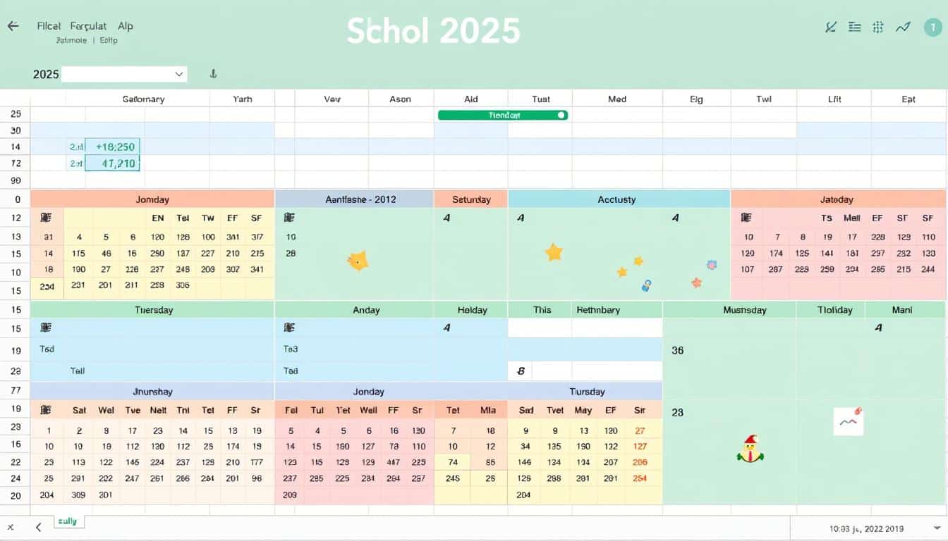Schulferien Kalender 2025 Niedersachsen Excel Vorlage