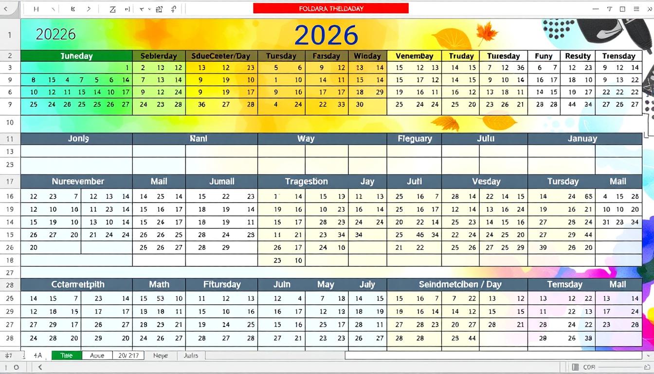 Schulferien Kalender 2026 Brandenburg Excel Vorlage