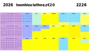 Schulferien Kalender 2026 Nordrhein-Westfalen Excel Vorlage