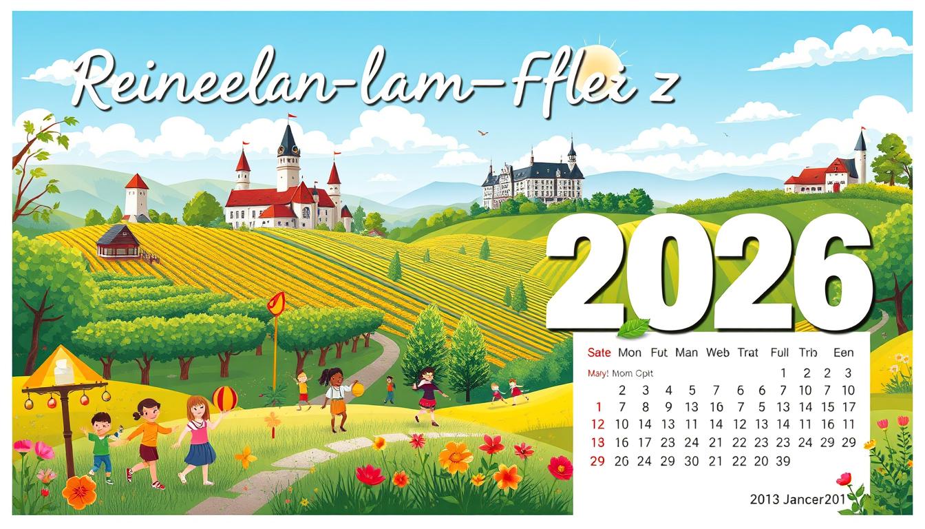 Schulferien Kalender 2026 Rheinland-Pfalz Excel Vorlage