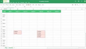 Zeitplan Im Zweiwochentakt Excel Vorlage