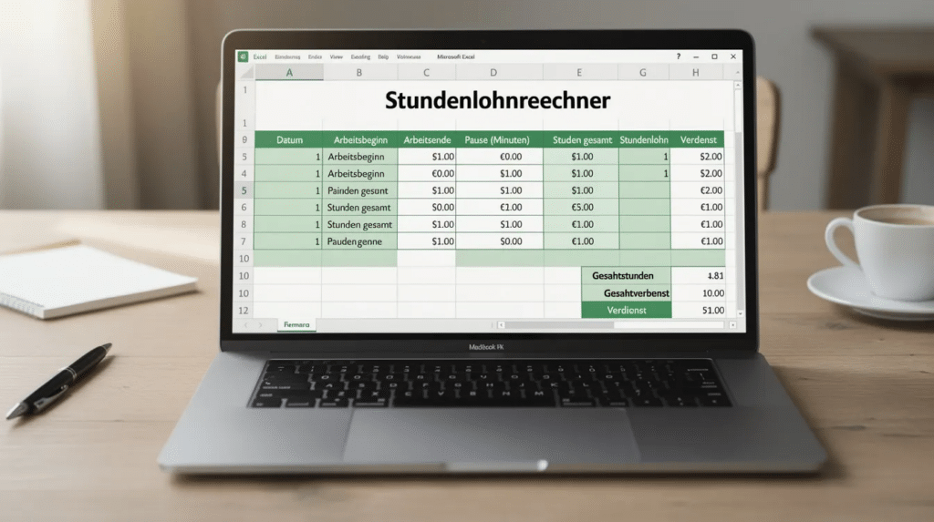 Stundenlohnrechner 3 Stundenlohnrechner Excel Vorlage