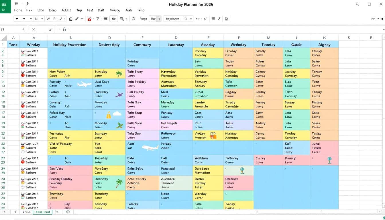 Urlaubsplaner 2026 Excel Vorlage hier kostenlos downloaden