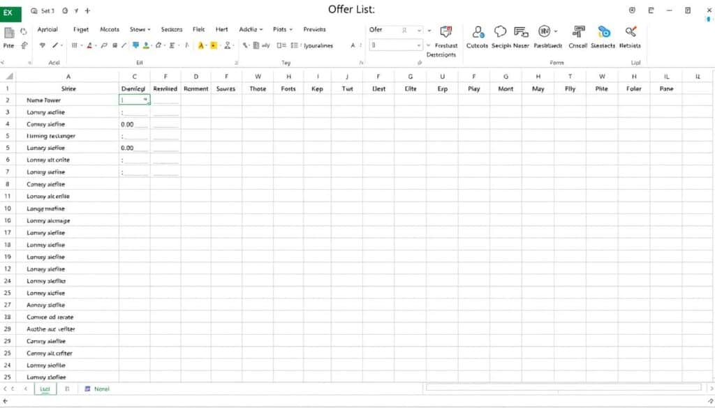 Angebotsliste Excel Vorlage hier kostenlos downloaden