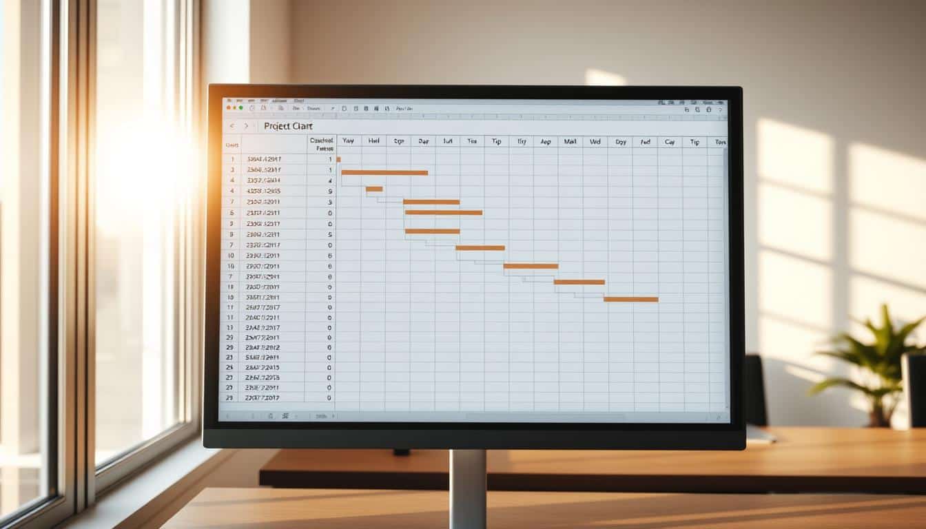 Gantt Diagramm mit Abhängigkeiten Excel Vorlage hier kostenlos downloaden
