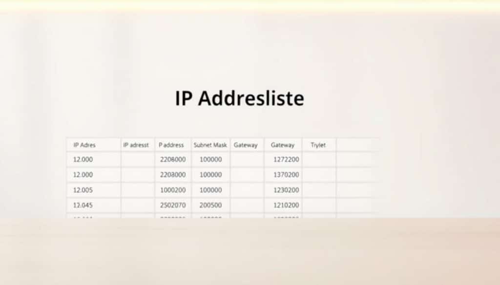 IP Adressliste Excel Vorlage hier kostenlos downloaden