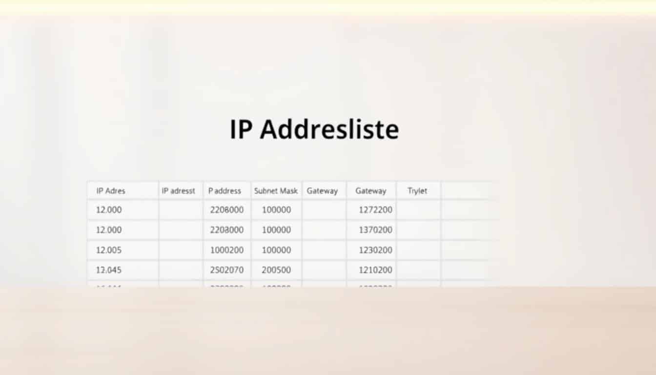 IP Adressliste Excel Vorlage hier kostenlos downloaden