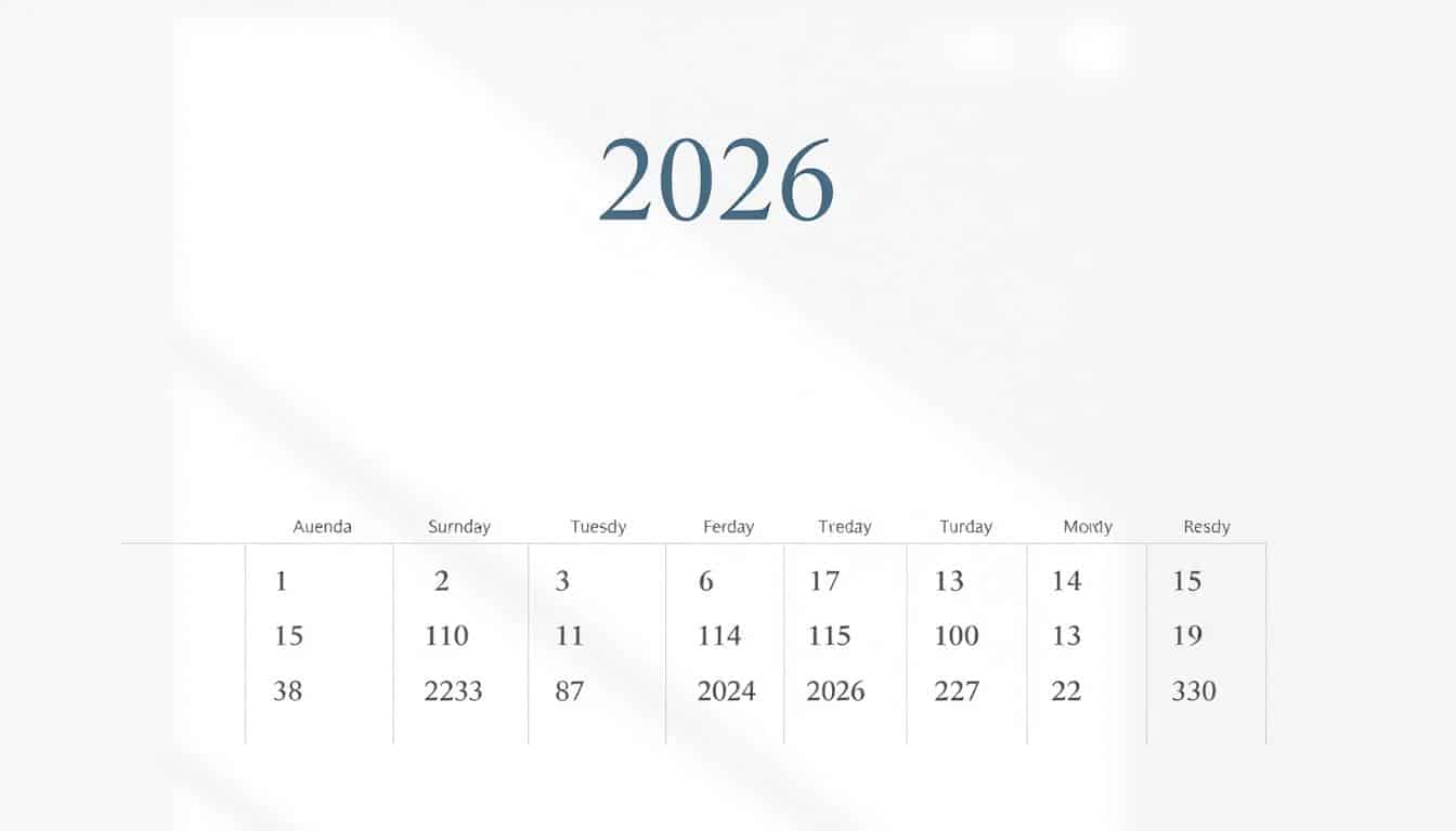 Kalender 2026 Excel Vorlage hier kostenlos downloaden