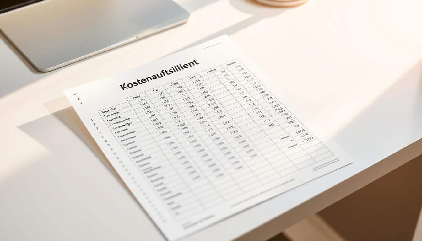 Kostenaufstellung Excel Vorlage hier kostenlos downloaden