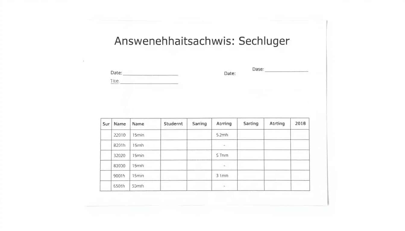 Schüler Anwesenheitsnachweis Excel Vorlage hier kostenlos downloaden