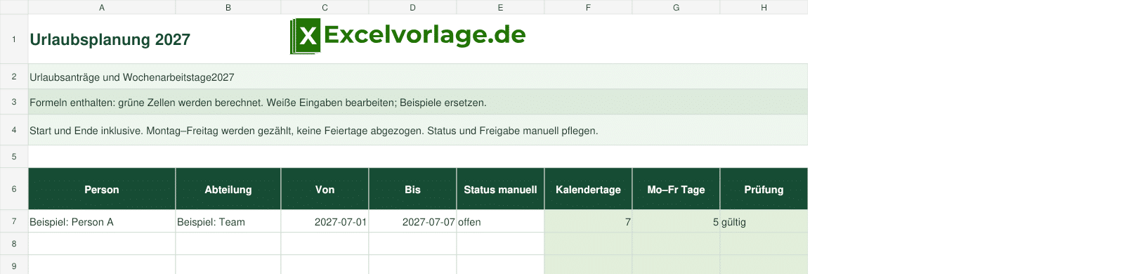 Urlaubsplanung 2027 2 Urlaubsplanung 2027: echte Dateivorschau mit Original-Logo und gekennzeichneten Beispielen