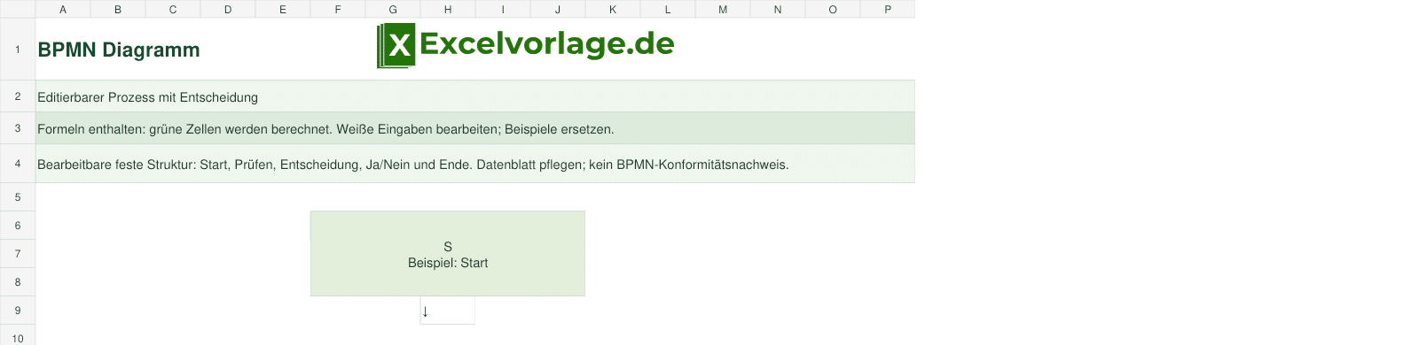 BPMN Diagramm 2 BPMN Diagramm: echte Dateivorschau mit Original-Logo und gekennzeichneten Beispielen