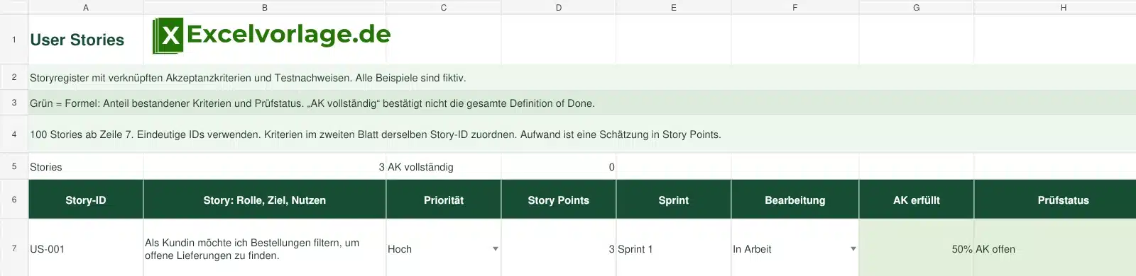User Stories 2 User Stories – echte Vorschau der finalen Excel-Datei mit kompaktem Titel und Original-Logo
